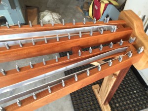 The rails prior to attaching the tubes