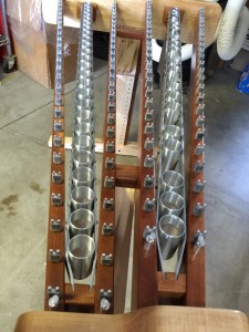 Tubes mounted in xylophone frame